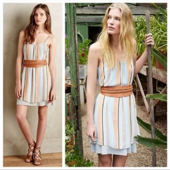 Anthropologie Dolan Left Coast Laurel Striped Spaghetti Strap Slip Dress Small - Picture 1 of 4